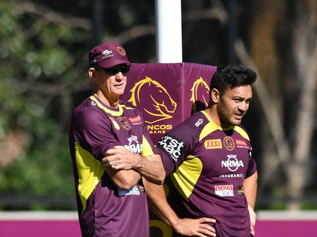 Wayne Bennett (left) revealed Alex Glenn (right) thought his bid to recruit him was a prank. Picture: AAP Image/Darren England