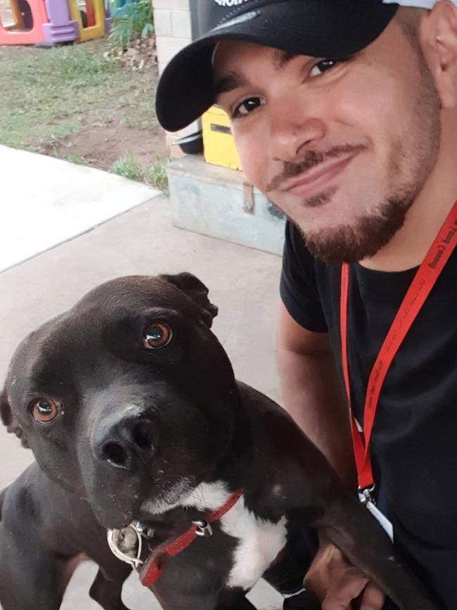 Wayne Dawson and his dog (a Pitbull X Staffy named Leo). Picture: Wayne Dawson / Supplied