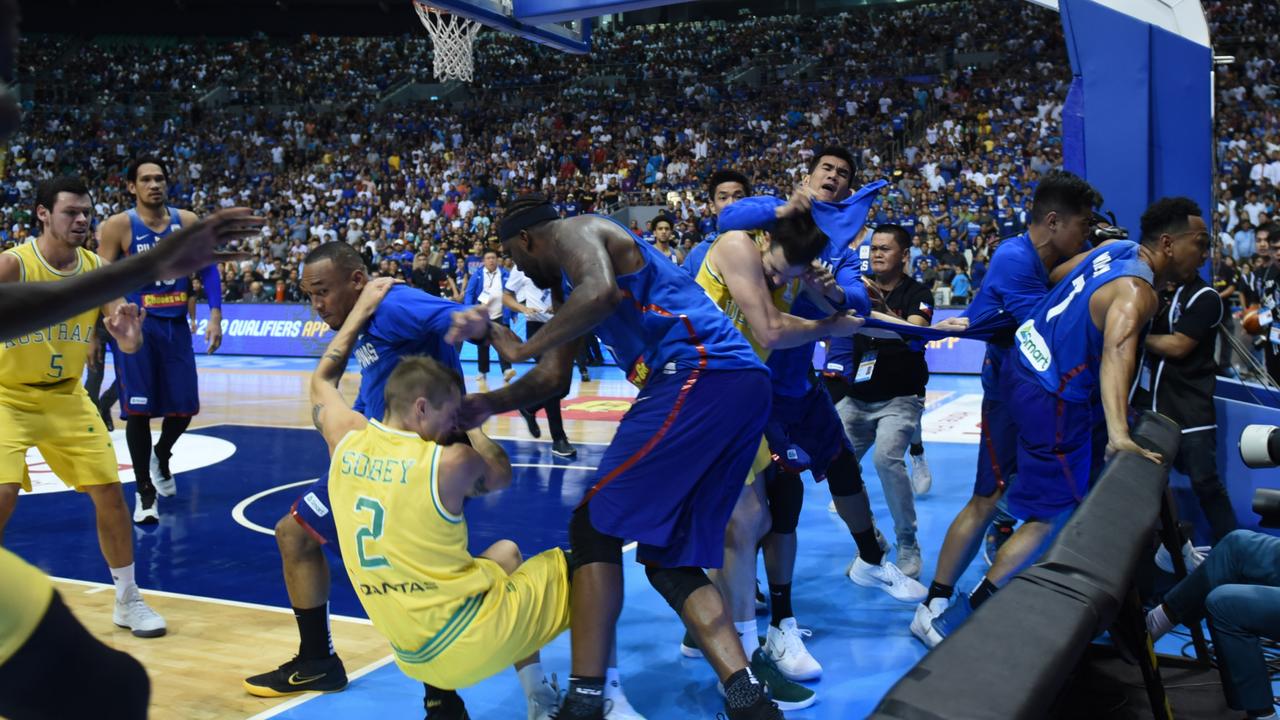 The chaos played out over 60 seconds of madness. Picture: Getty Images