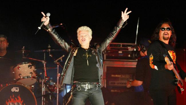 Billy Idol got to the stage to perform at the grand final but didn’t sing a note. Picture: NCA.