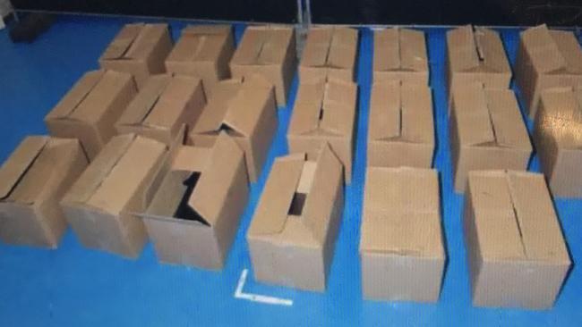 An AFP image from Operation Veyda they claim shows part of a shipment containing 500kg of MDMA and 20kg of cocaine seized in the Netherlands last year.