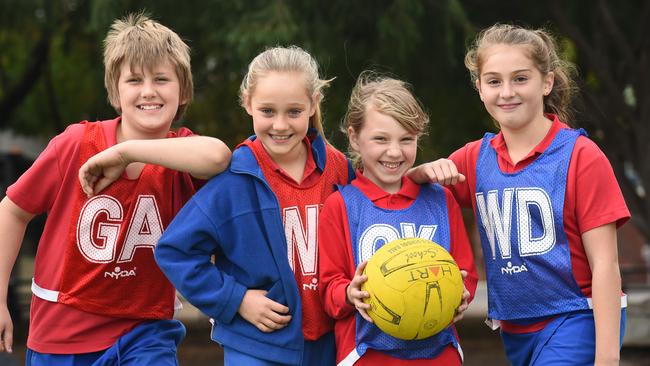 Ethan, Claudia, Eve and Caitlin are thrilled at the announcement. Picture: Chris Eastman