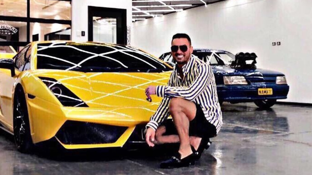 Salim Mehajer as seen in an Instagram post in his old 13-car basement. Picture: Instagram