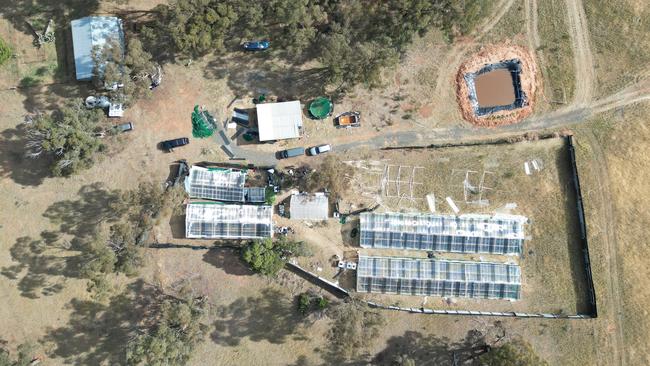 An aerial shot of the cannabis farm raided by police. Picture: Victoria Police
