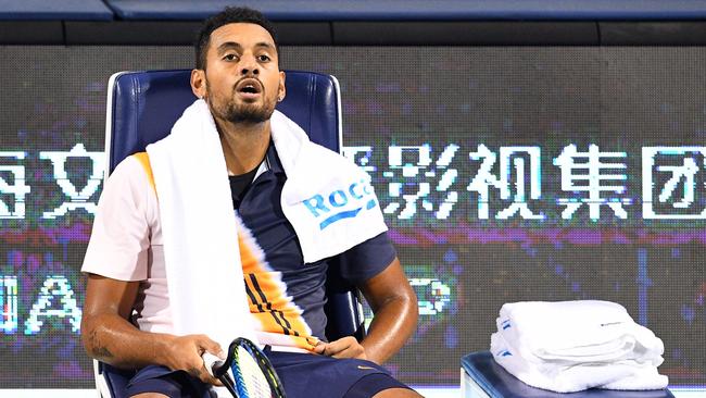 Nick Kyrgios is “trying to get on top” of his mental health. Pic: AFP