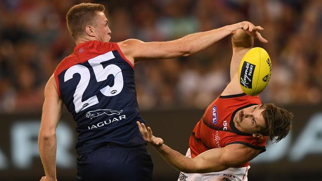 Tom McDonald looked out of sorts in defence against the Bombers. Picture: AAP