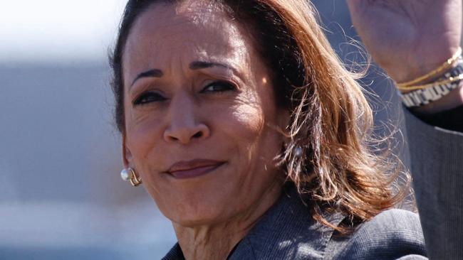 US Vice President and Democratic presidential candidate Kamala Harris steps off Air Force Two as she arrives at LaGuardia Airport in Queens, New York, September 22, 2024. Kamala Harris will attend a campaign fundraiser in New York. (Photo by Kena Betancur / AFP)