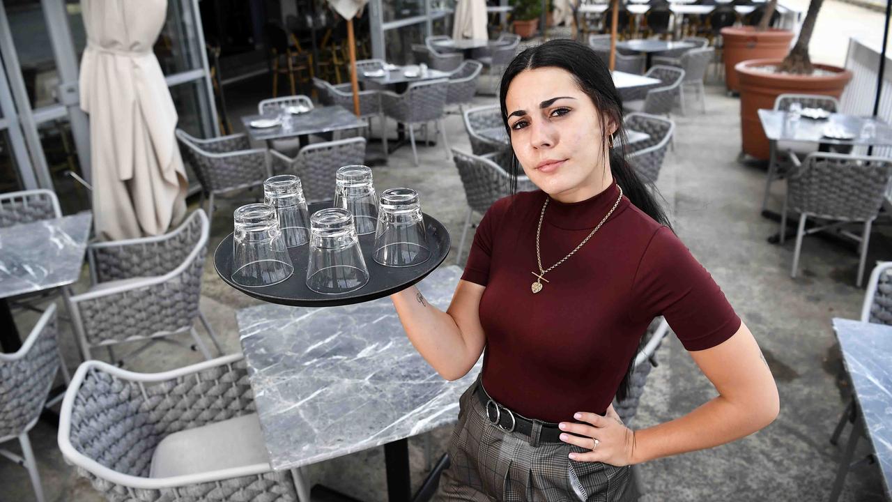 Ashleigh Planche at empty restaurant Byblos at Portside, Hamilton. Picture: Patrick Woods.