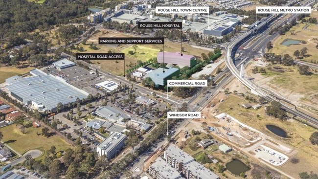 Overview of the new Rouse Hill Hospital master plan.