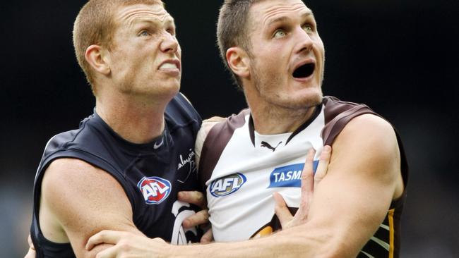 Jacobs (left) started his career at Carlton.