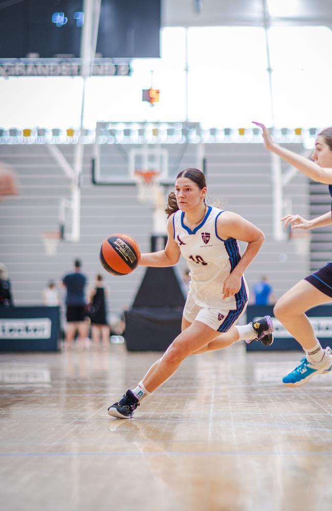 John Paul College player Olivia Olechnowicz in action at the Basketball Australia School Championships. Picture: Taylor Earnshaw