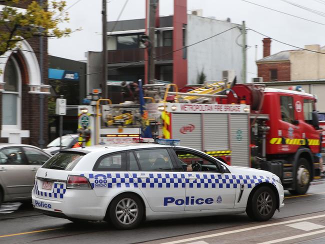 Police sealed off sections of Clarendon St after the murder. Picture: David Crosling