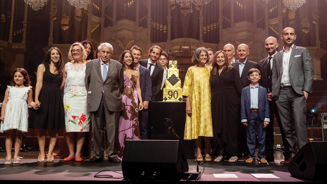 The Triguboff family celebrating Harry’s 90th birthday at Sydney’s Town Hall last year. Picture: Supplied