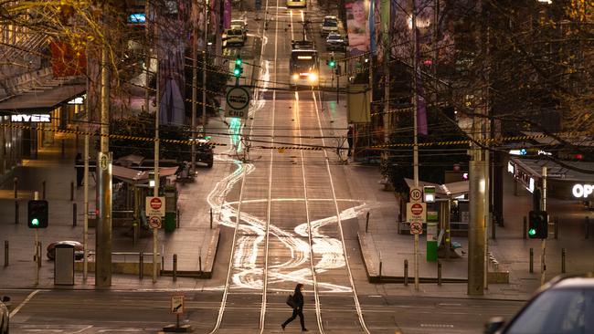 Bourke Street in Melbourne on Thursday. Picture: Getty Images