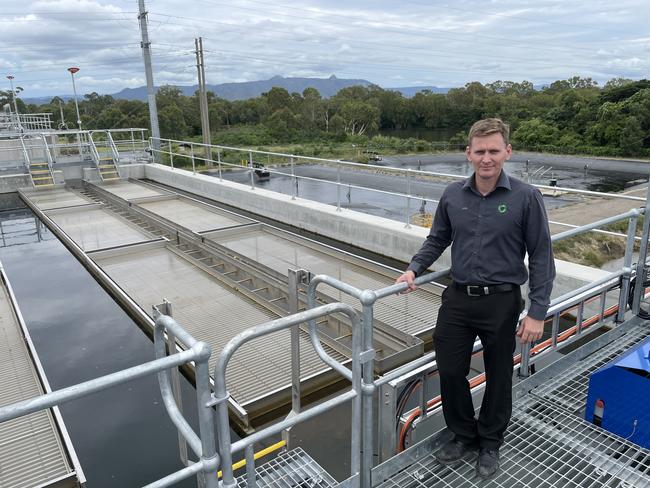 Trility operations manager Robert Davies shows off a new clarifier at the Douglas Water Treatment Plant. Picture: Leighton Smith.