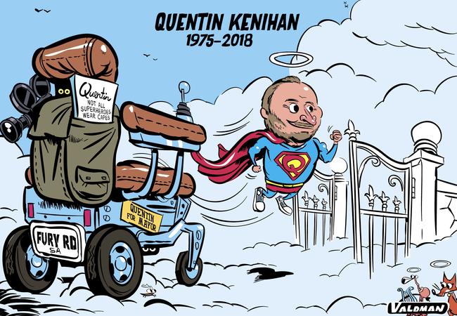 Cartoonist Jos Valdman’s take on the life and death of Quentin Kenihan.