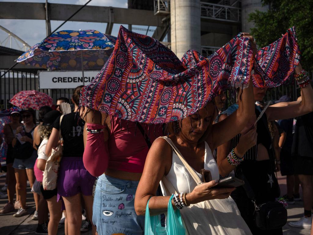 Swifties queue outside the Nilton Santos Olympic Stadium in Rio de Janeiro Picture: AFP