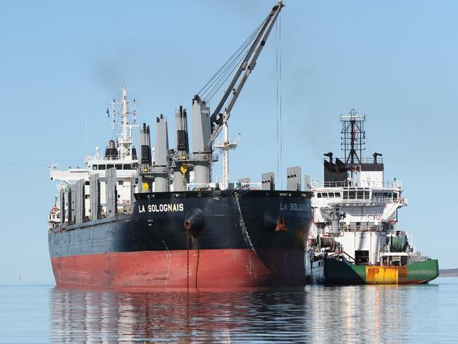 Tugboat Terasea Eagle has travelled from South Africa to Murat Bay, Ceduna to assist disabled ship La Solognais. The tug will now tow the ship to Singapore for repairs which is expected to take 2 months. PICTURE: Andrew Brooks