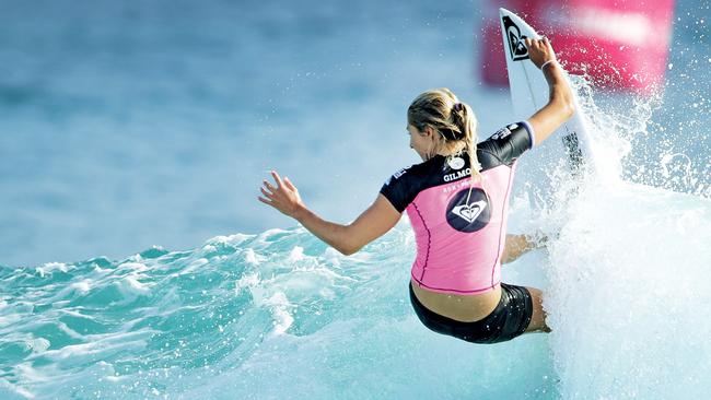 Steph Gilmore in action at the Roxy Pro at Snapper Rocks. Picture: Luke Marsden