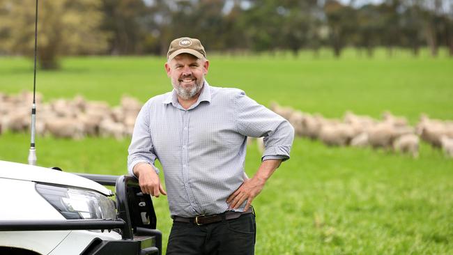 Steering the change: Howard McCorkell on his property at Hamilton, in Vicotira’s Western District, where diversification has lifted the bottom line. Picture: Andy Rogers