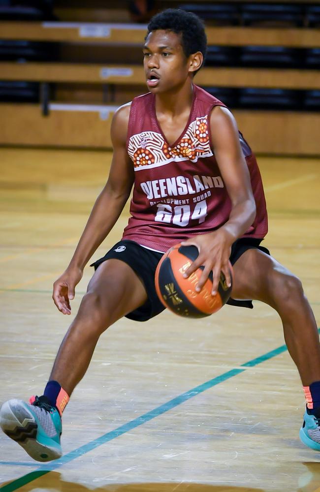 Noah Kirk in action. Picture: Basketball Queensland