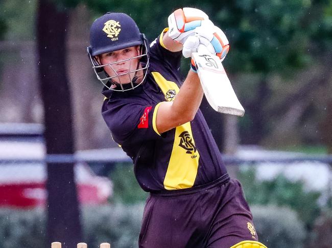 Jake Fraser-McGurk in action for Richmond in Premier Cricket. Picture: Luke Shelley