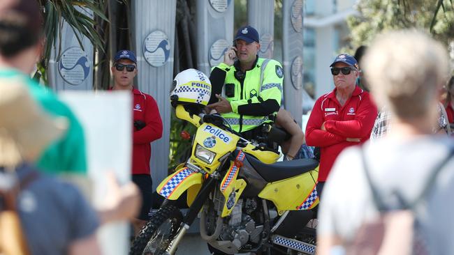 Police were present during the Extinction Rebellion march at the weekend which turned ugly when an XR protester allegedly punched a member of the public. Picture: NIGEL HALLETT