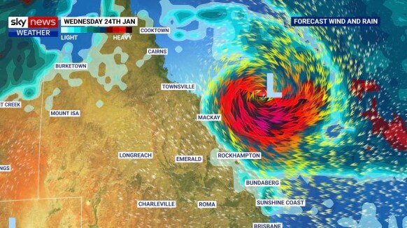 A tropical low off the Queensland coast could develop into a tropical cyclone. Picture: Sky News