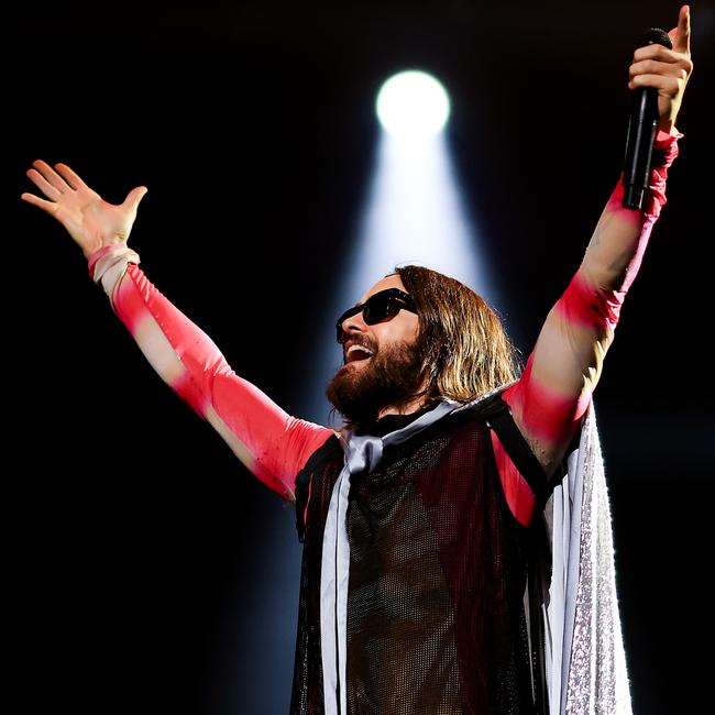 Jared Leto of Thirty Seconds to Mars performs live on stage during day two of Lollapalooza Brazil in Sao Paulo. Picture: Buda Mendes/Getty Images