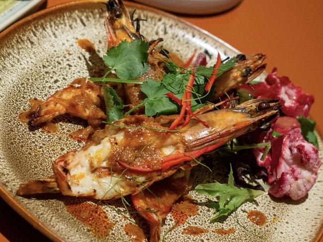 Lemongrass prawns at Sth Restaurant, King William Rd, Unley