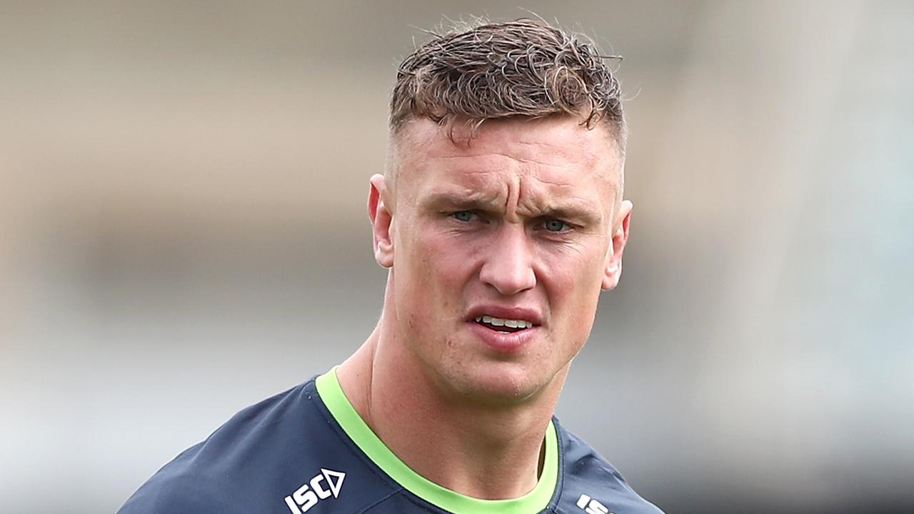 CANBERRA, AUSTRALIA - SEPTEMBER 20: Jack Wighton of the Raiders watches on during the warm-up before the round 19 NRL match between the Canberra Raiders and the New Zealand Warriors at GIO Stadium on September 20, 2020 in Canberra, Australia. (Photo by Cameron Spencer/Getty Images)