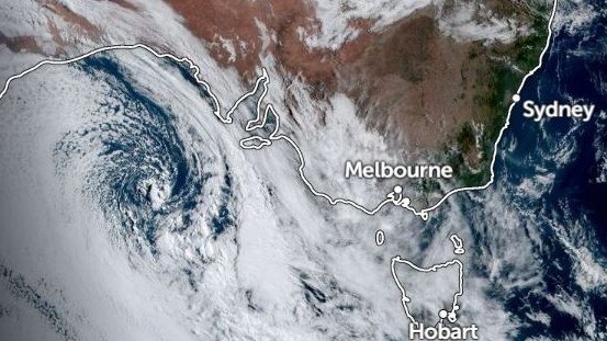 A cold front is moving over Victoria. Picture: Zoom Earth