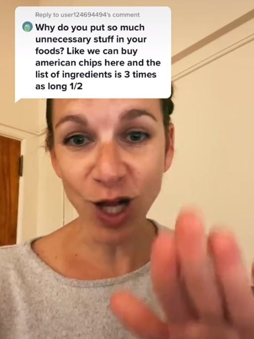 TikTok user AJ Matson addressed ingredients of US products. Picture: TikTok/ajmagnifica