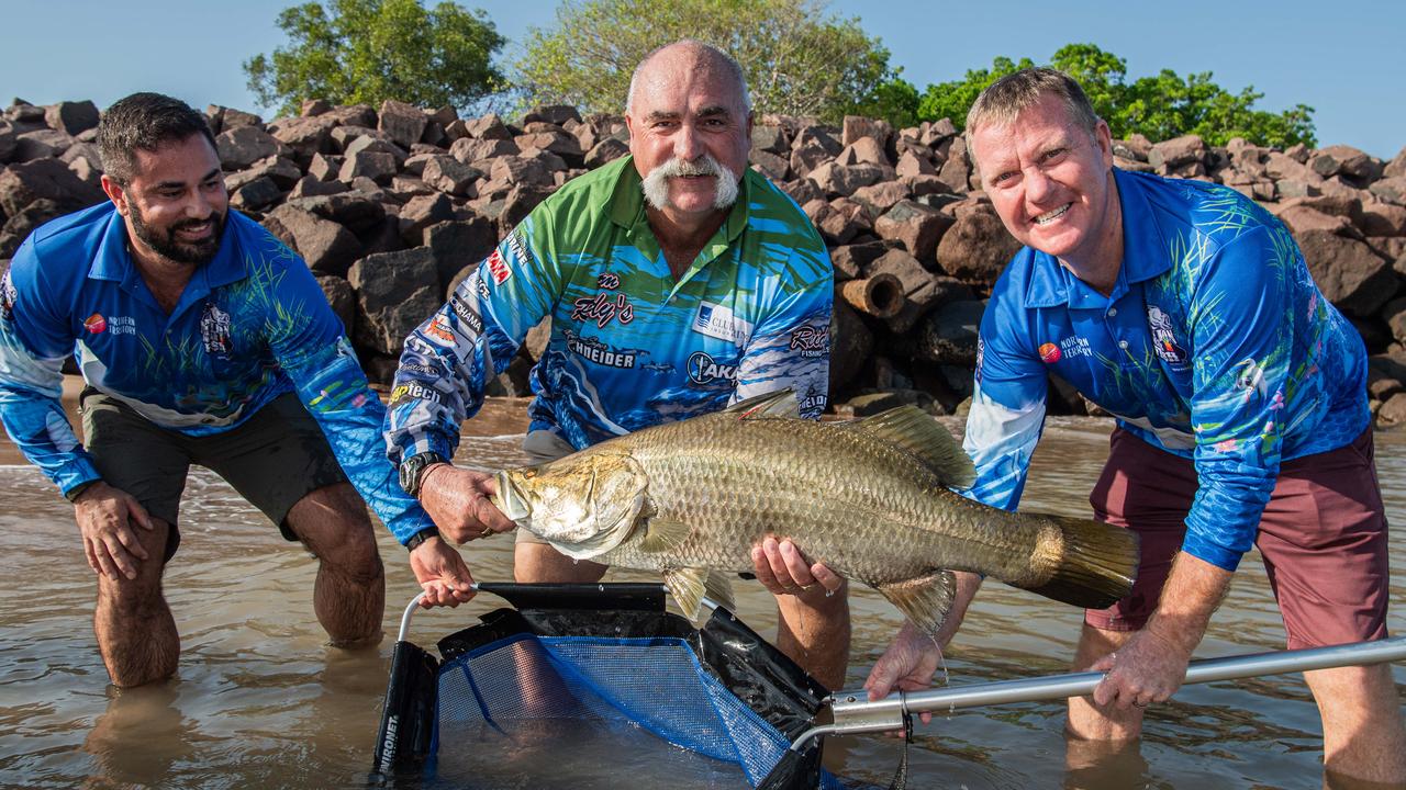 Cricket legend Merv Hughes said he was excited to have a go at reeling in the million-dollar fish. Picture: Pema Tamang Pakhrin