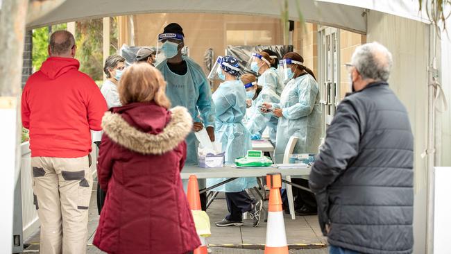 A massive testing blitz is underway in Melbourne’s northern suburbs, including Heidelberg West. Picture: Darrian Traynor/Getty Images