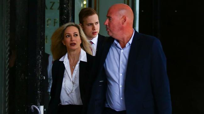 Daniels seen outside court with his parents on Monday. Picture: Gaye Gerard