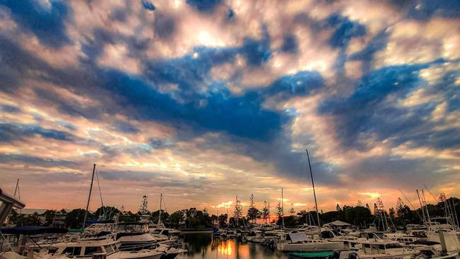 Cloudy weather at Runaway Bay Marina on the Gold Coast. Picture: Instagram/@kazy_waller