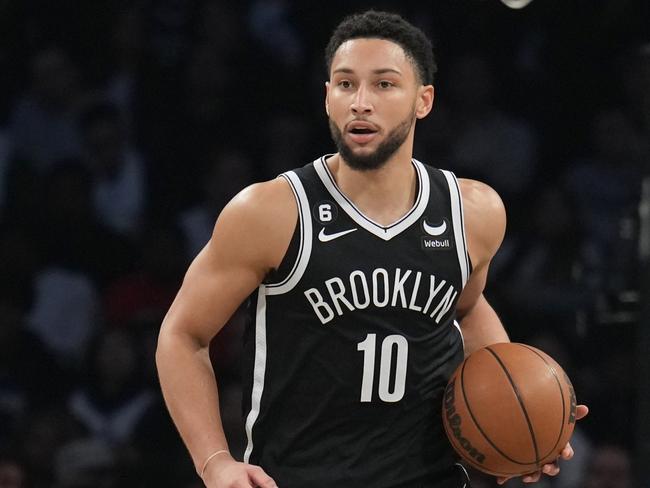 BROOKLYN, NY - OCTOBER 19: Ben Simmons #10 of the Brooklyn Nets dribbles the ball during the game against the New Orleans Pelicans on October 19, 2022 at Barclays Center in Brooklyn, New York. NOTE TO USER: User expressly acknowledges and agrees that, by downloading and or using this Photograph, user is consenting to the terms and conditions of the Getty Images License Agreement. Mandatory Copyright Notice: Copyright 2022 NBAE (Photo by Jesse D. Garrabrant/NBAE via Getty Images)