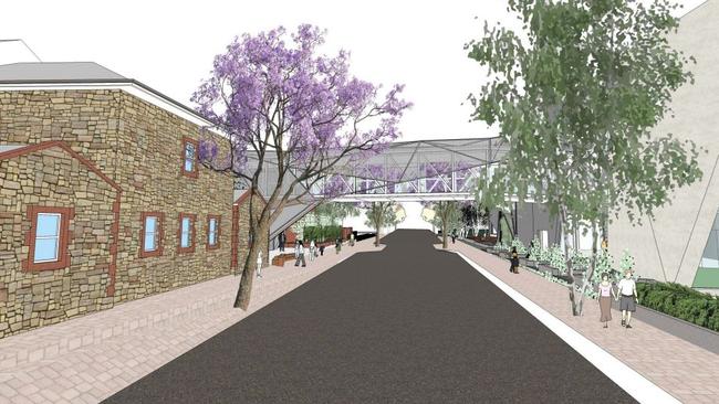 Artist impression of the revised design for the footbridge, part of Pembroke School's $25 million upgrade