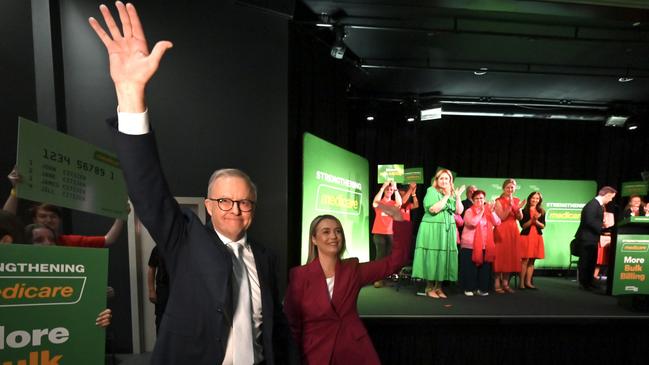 Prime Minister Anthony Albanese and partner Jodie Haydon arrive to make a major speech about Medicare. Picture: Scott Gelston/NewsWire