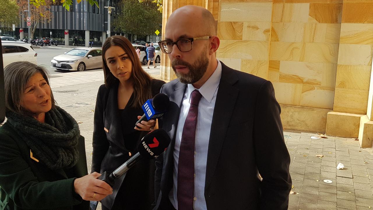 Dr Tom Entwisle outside the Adelaide Magistrates Court, where he pleaded guilty to drunk-driving a Womad cart down King William St. Picture: Sean Fewster