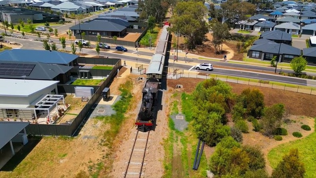 A level crossing to connect Heysen Boulevard, a major road thoroughfare in Mount Barker, is finally complete after developer deals left it unfinished. Picture: Mount Barker Council