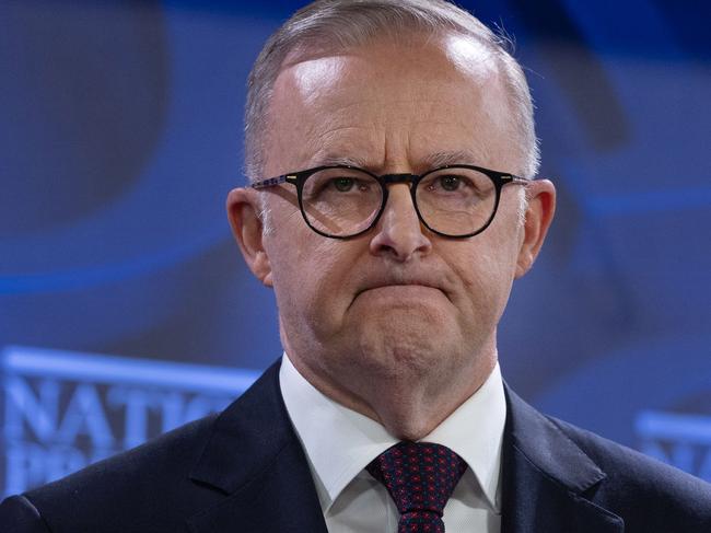 CANBERRA, AUSTRALIA - NewsWire Photos FEBRUARY 22, 2023: Prime Minister of Australia Anthony Albanese made his first address of the year to the National Press Club of Australia, in Canberra.Picture: NCA NewsWire / Gary Ramage