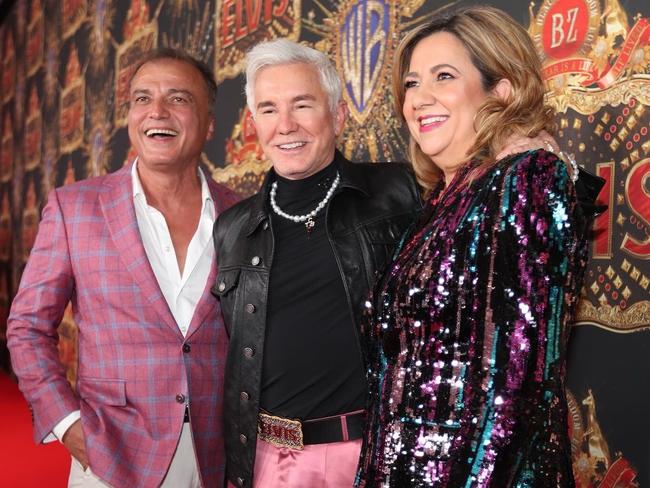 Dr Reza Adib, Queensland Premier Annastacia Palaszczuk and director Baz Luhrmann on the red carpet for the Elvis movie Australian premiere on the Gold Coast. Picture: Twitter