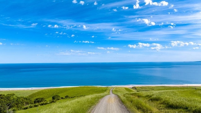 A private road leads to the beach.