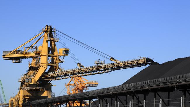 Black coal ready for export at Kooragang Island, Newcastle. Picture: Carol Buchanan