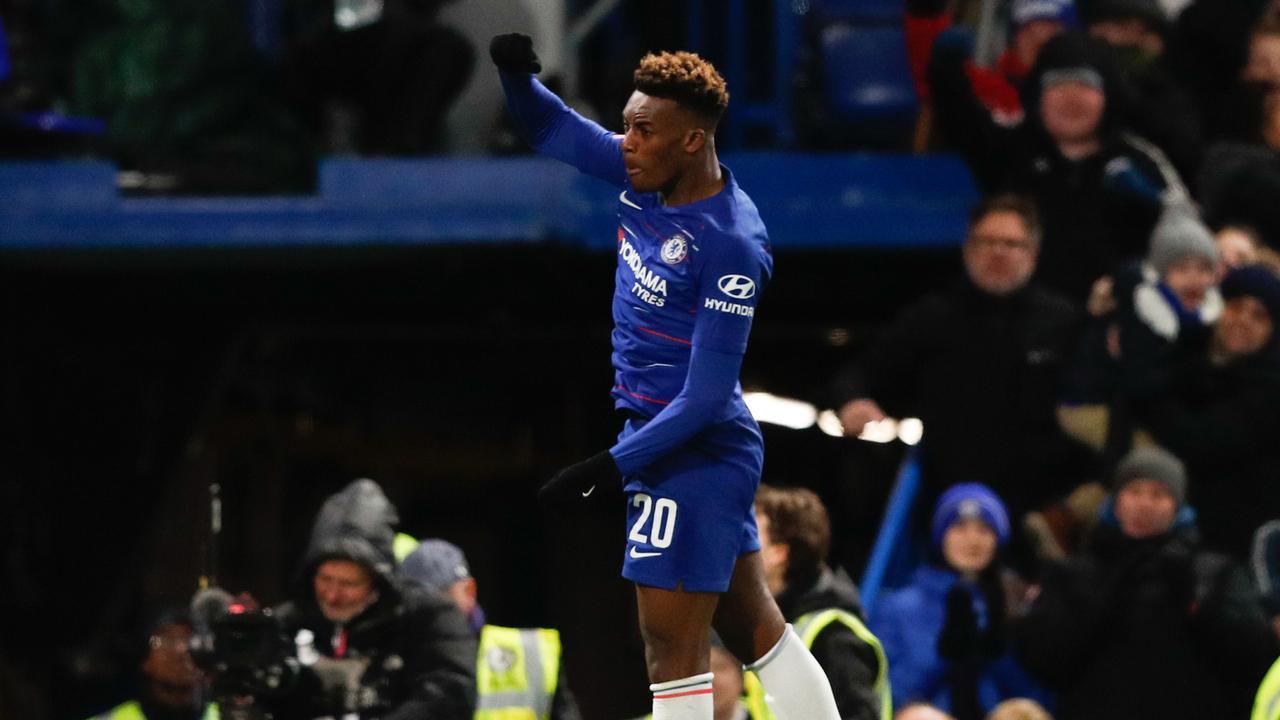 Chelsea's English midfielder Callum Hudson-Odoi. (Photo by Adrian DENNIS / AFP) 