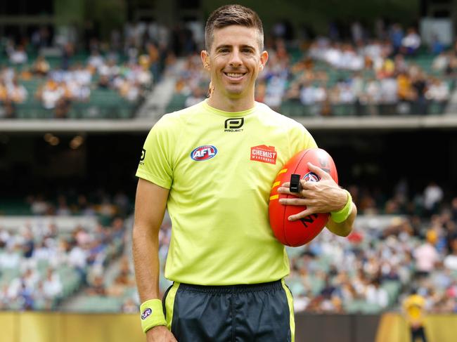 MELBOURNE, AUSTRALIA - MARCH 20: Michael Pell during the 2022 AFL Round 01 match between the Hawthorn Hawks and the North Melbourne Kangaroos at the Melbourne Cricket Ground on March 20, 2022 In Melbourne, Australia. (Photo by Dylan Burns/AFL Photos)