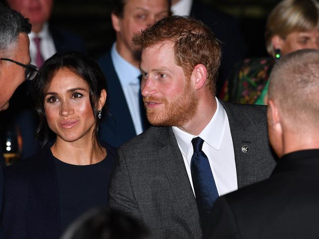 Prince Harry and Meghan at the VIP reception. Picture: AAP Image/Saeed Khan