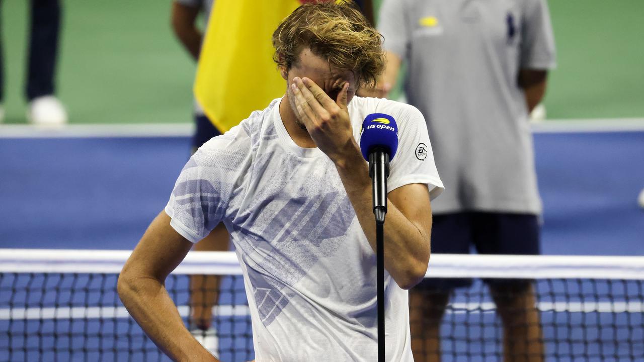 Alexander Zverev was overcome with emotion after losing the US Open final.